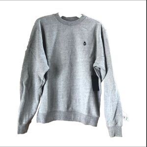 NWT Spiritual Gangster Classic Monogram Crew Neck Sweatshirt Heather Gray Size M